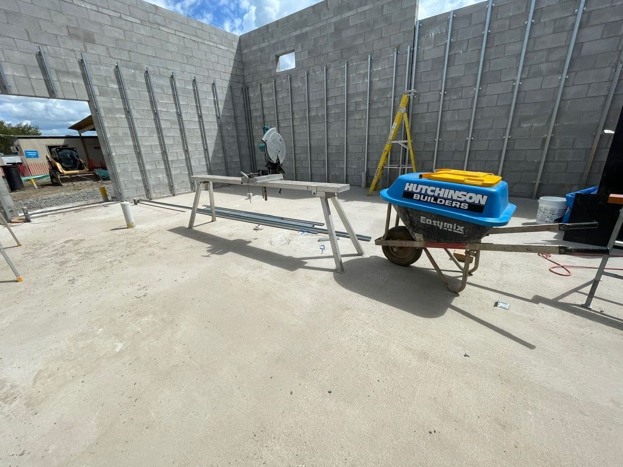A Barrowmate on a wheelbarrow at a Hutchinson Builders site